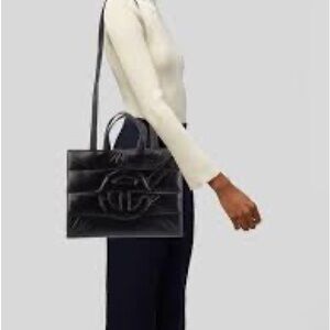Telfar Black Tote Bag Quilted Puff Sleek Professional Design